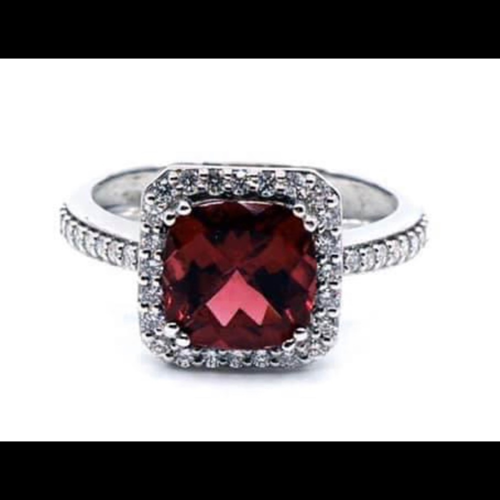 Rubelite Diamond Cocktail Dreams Ring 18k White Gold